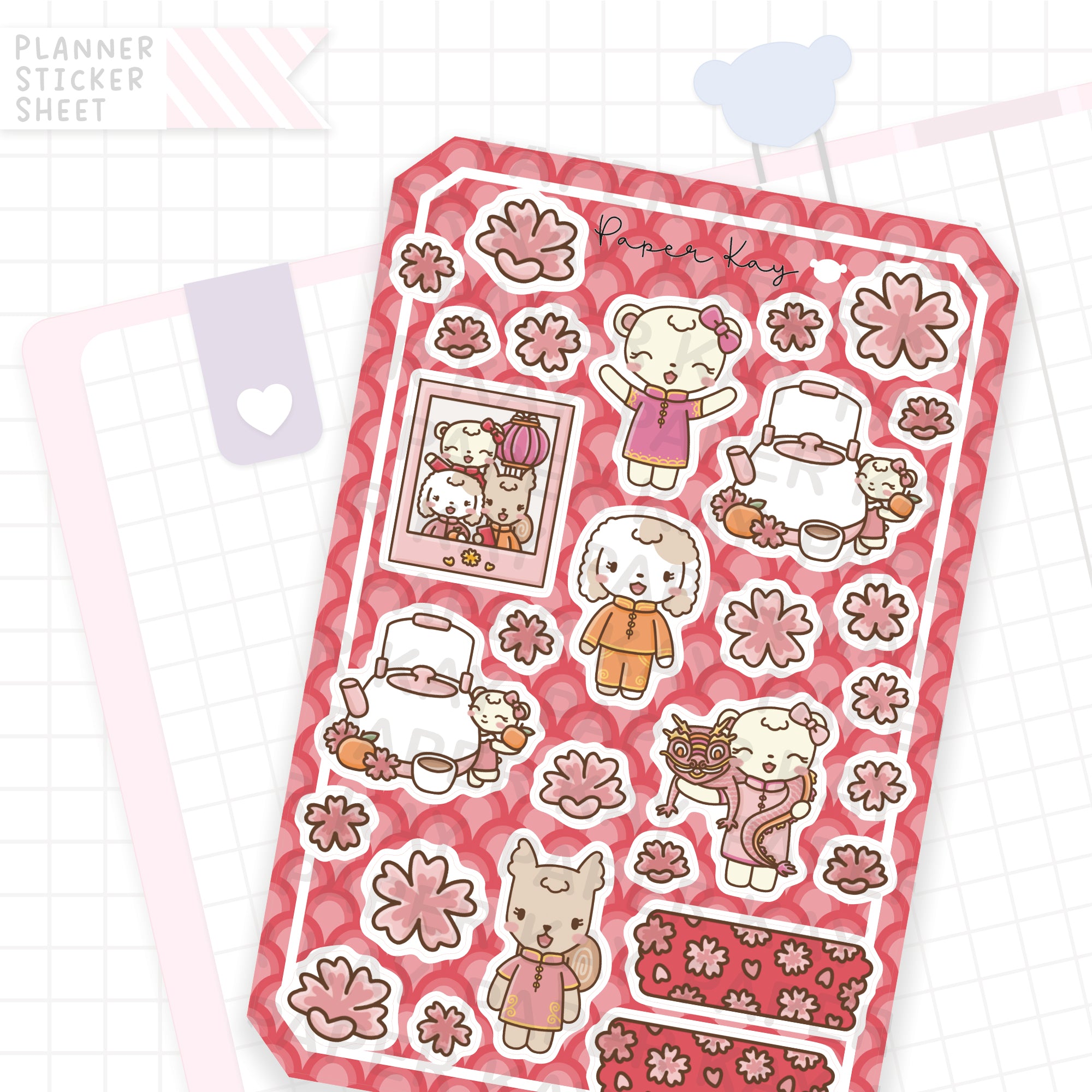 Lunar New Year 2024 Dot the Bear Bujo Deco Stickers
