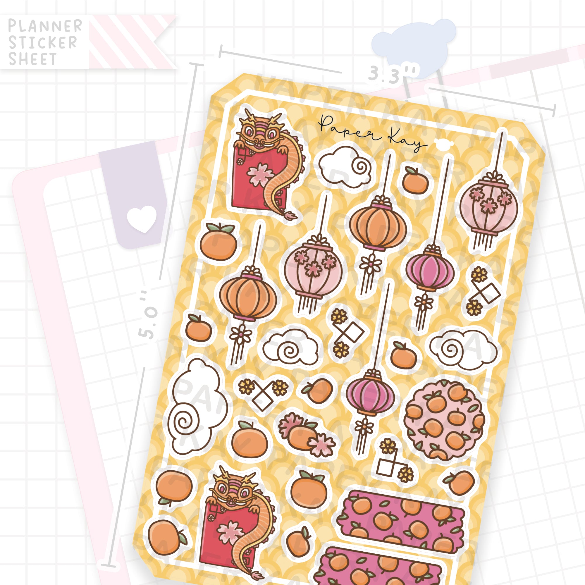 Lunar New Year 2024 Bujo Deco Stickers