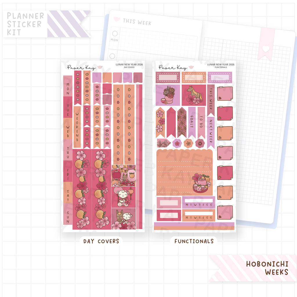 Lunar New Year 2026 Hobonichi Weeks Sticker Kit