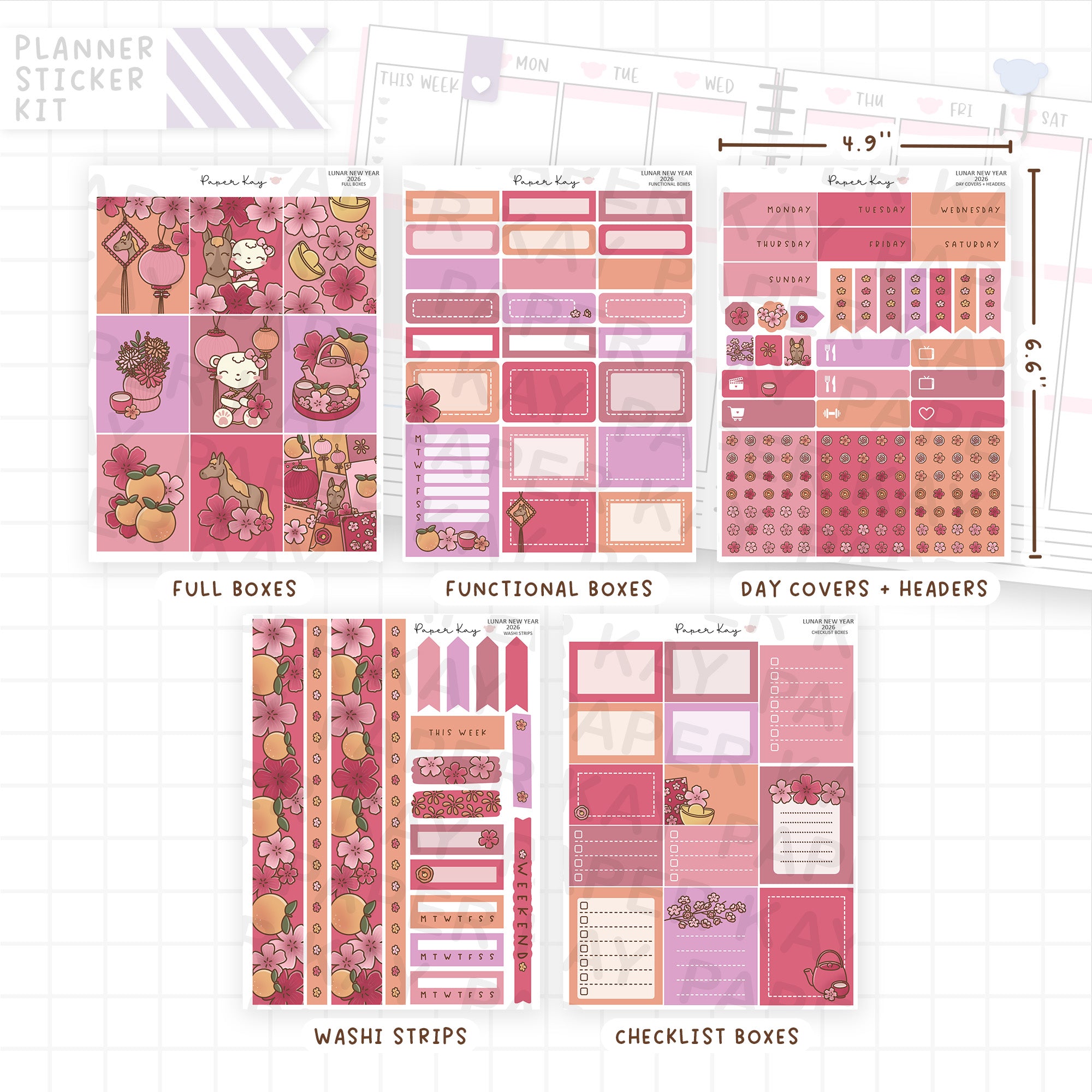 Lunar New Year 2026 Weekly Vertical Kit