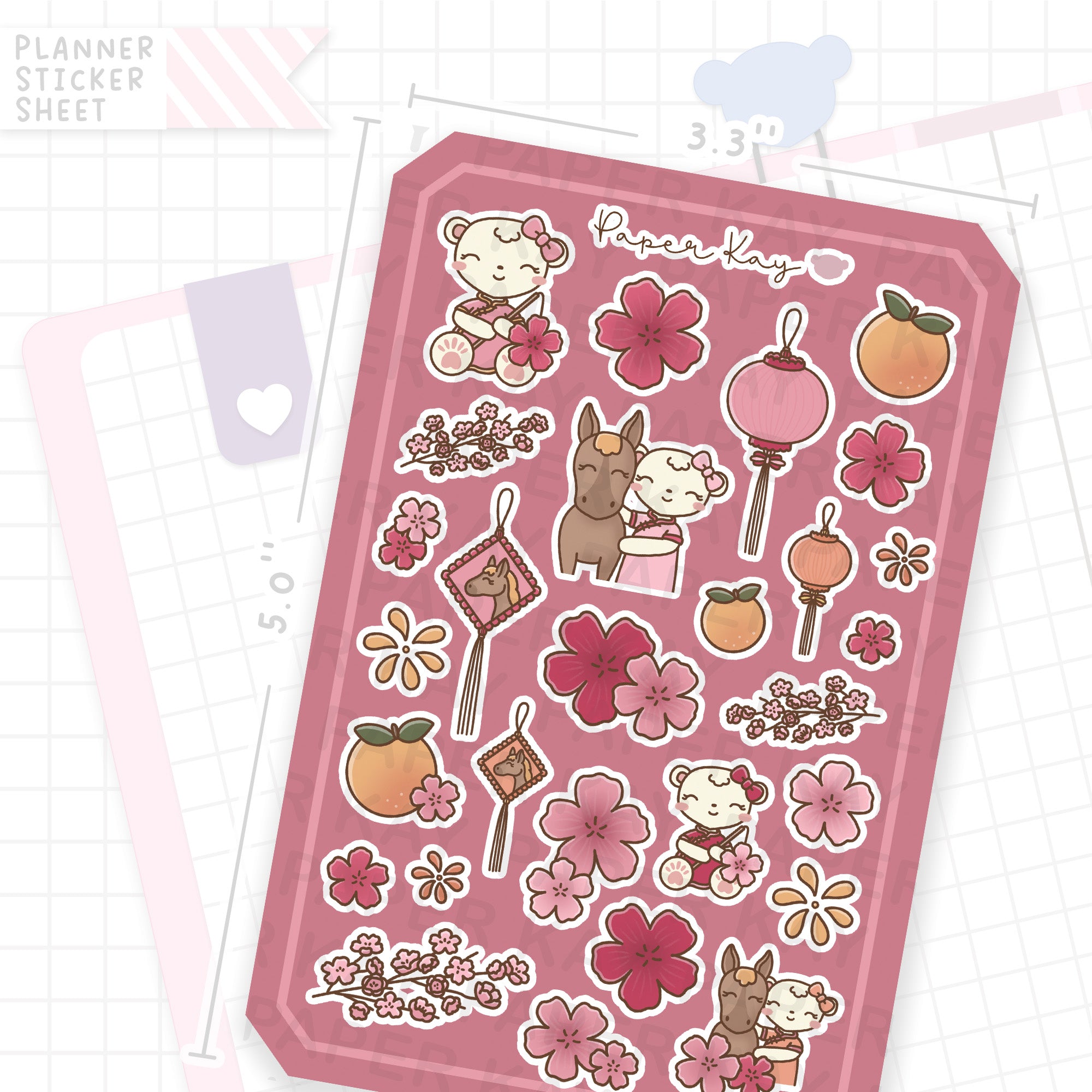 Lunar New Year Dot the Bear Bujo Deco Stickers