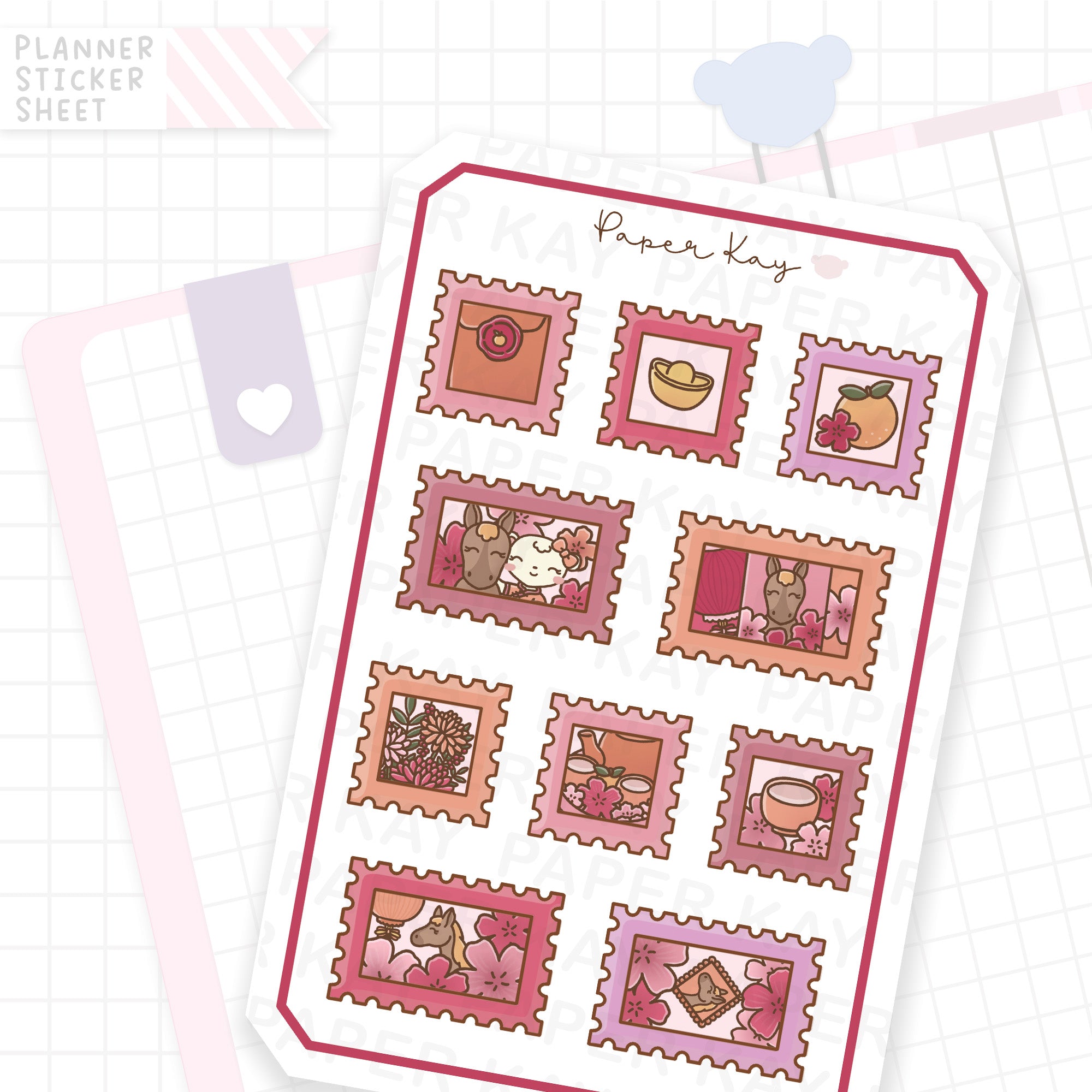 Lunar New Year 2026 Stamps Bujo Deco Stickers