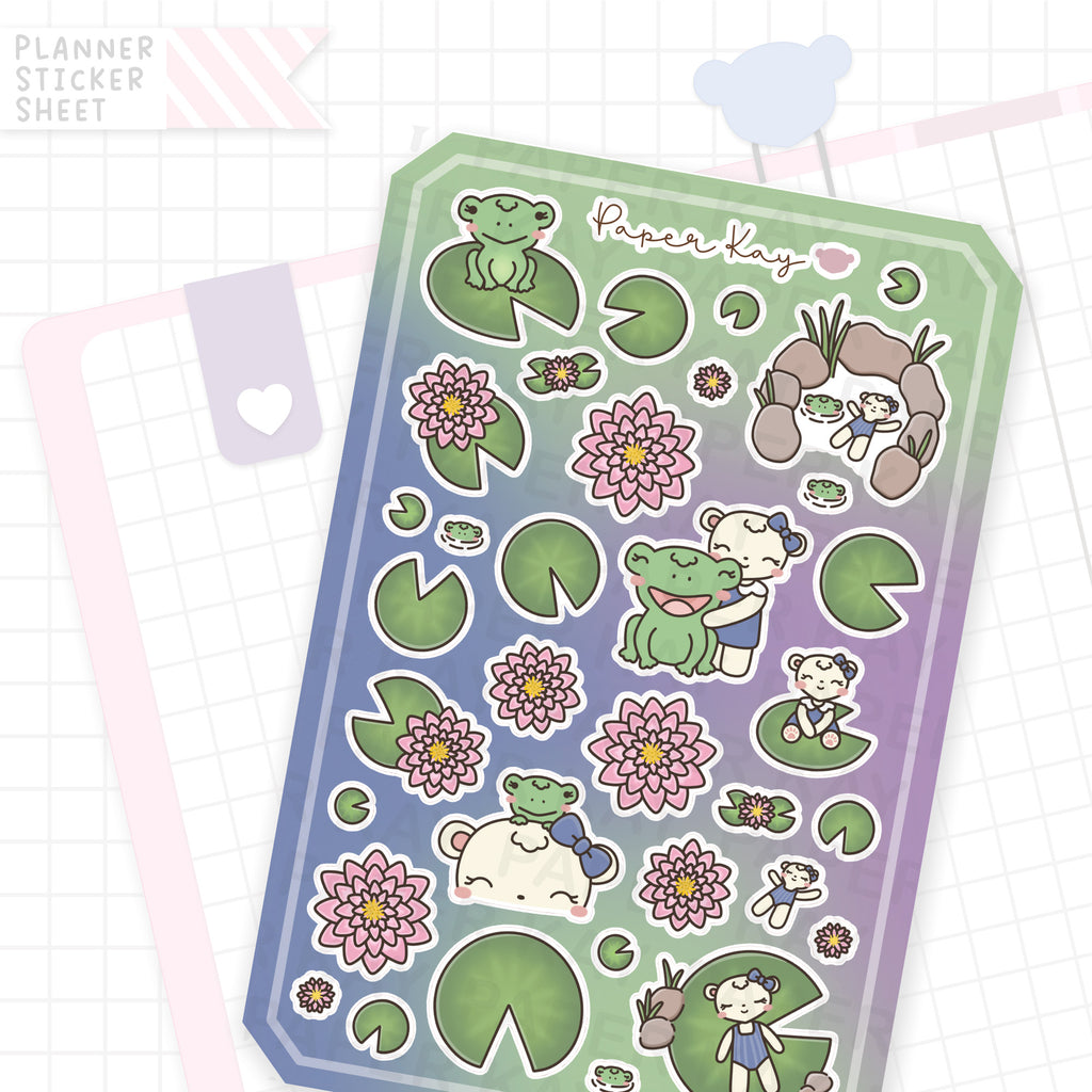 Lily Pad Friends Bujo Deco Stickers