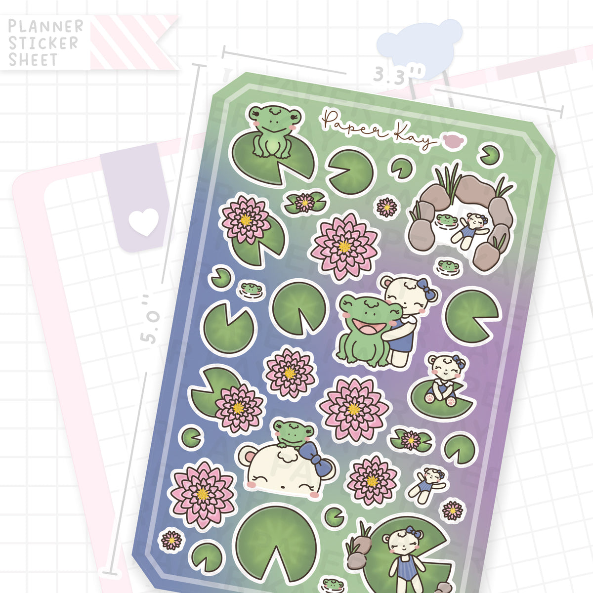 Lily Pad Friends Bujo Deco Stickers