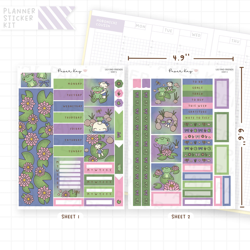 Lily Pad Friends Hobonichi Cousin Sticker Kit