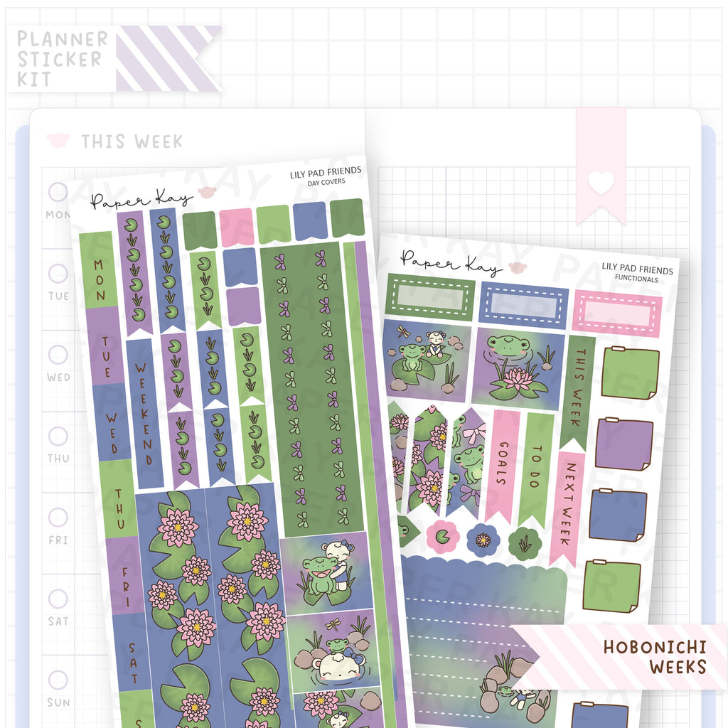 Lily Pad Friends Hobonichi Weeks Sticker Kit