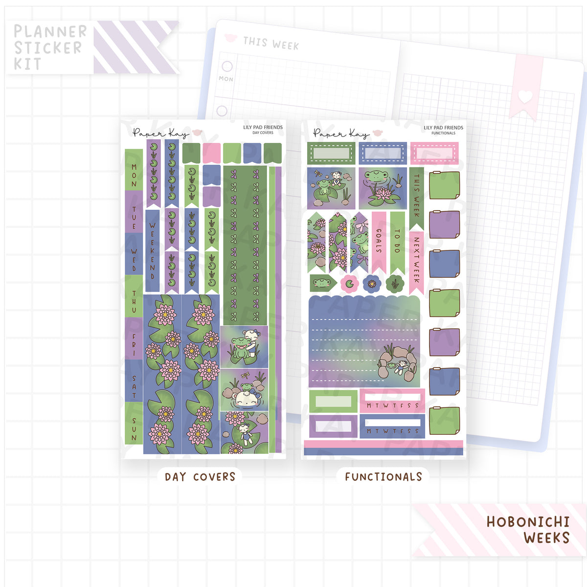Lily Pad Friends Hobonichi Weeks Sticker Kit
