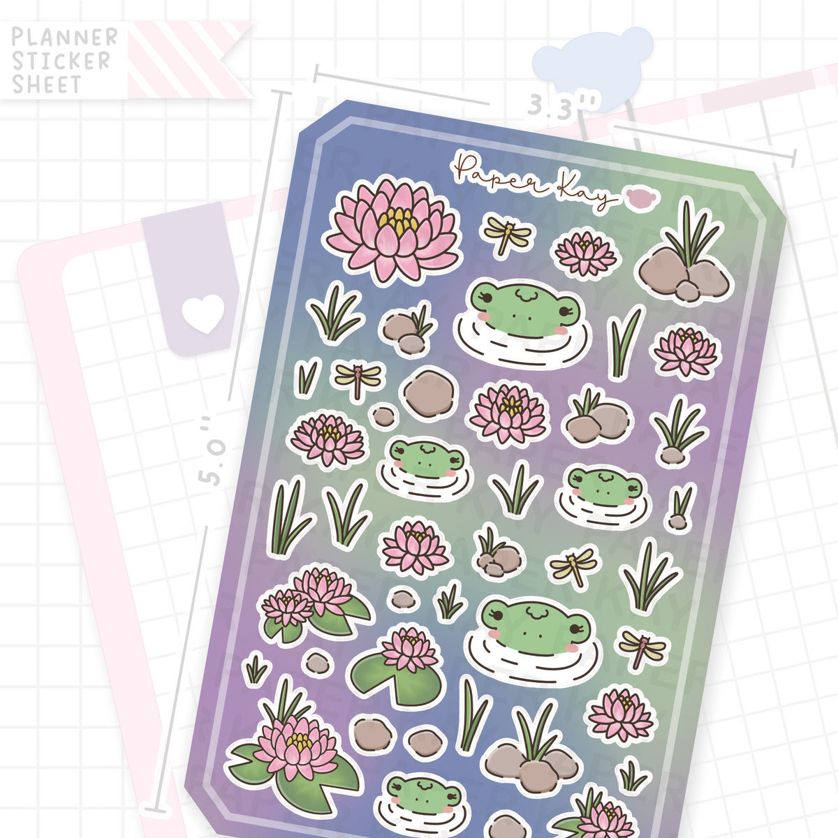 Lily Pad Friends Pond Bujo Deco Stickers