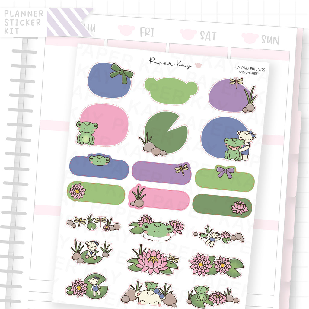 Lily Pad Friends Weekly Vertical Kit Add On Sheet