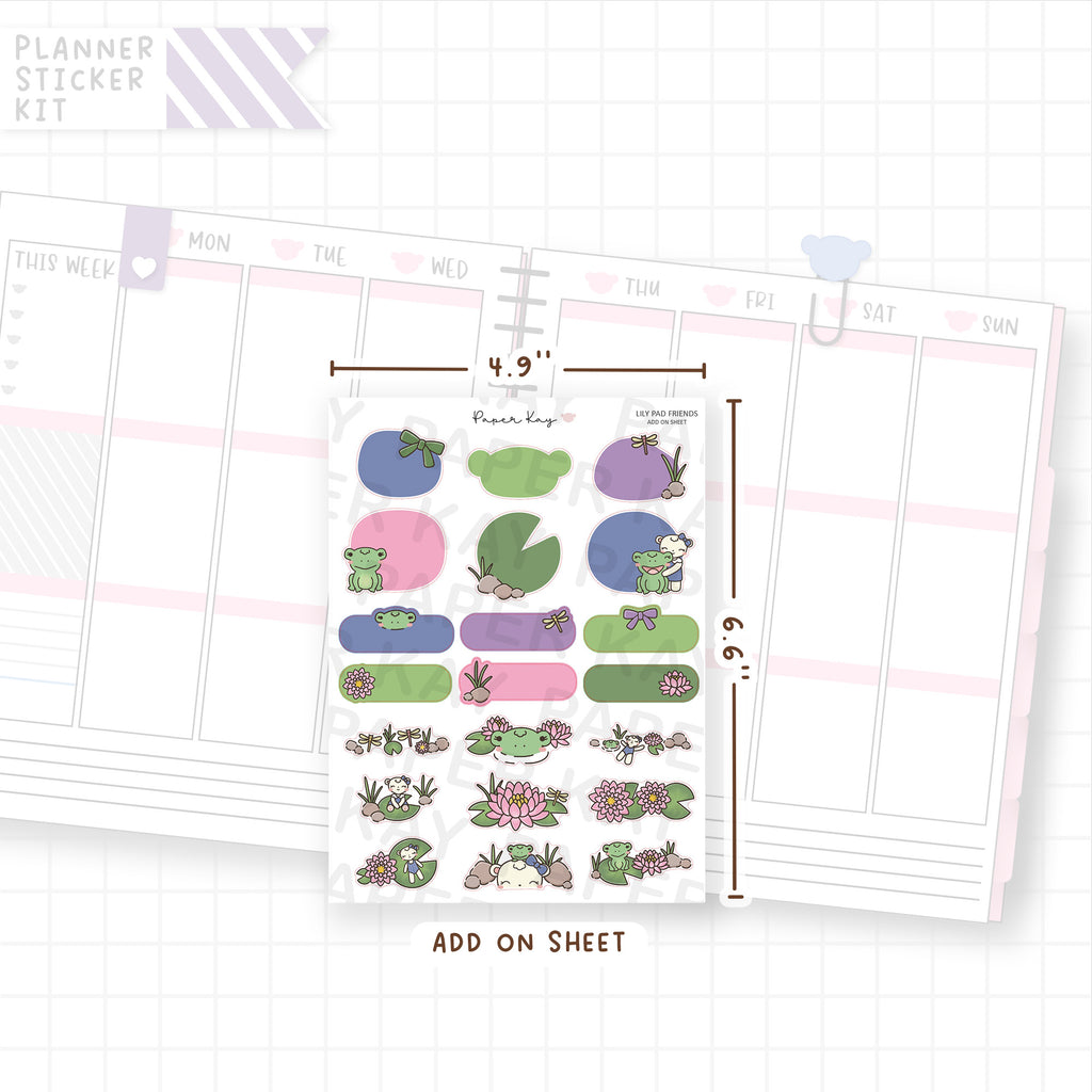 Lily Pad Friends Weekly Vertical Kit Add On Sheet