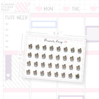 Little Blue Plant Pot Date Dot Stickers