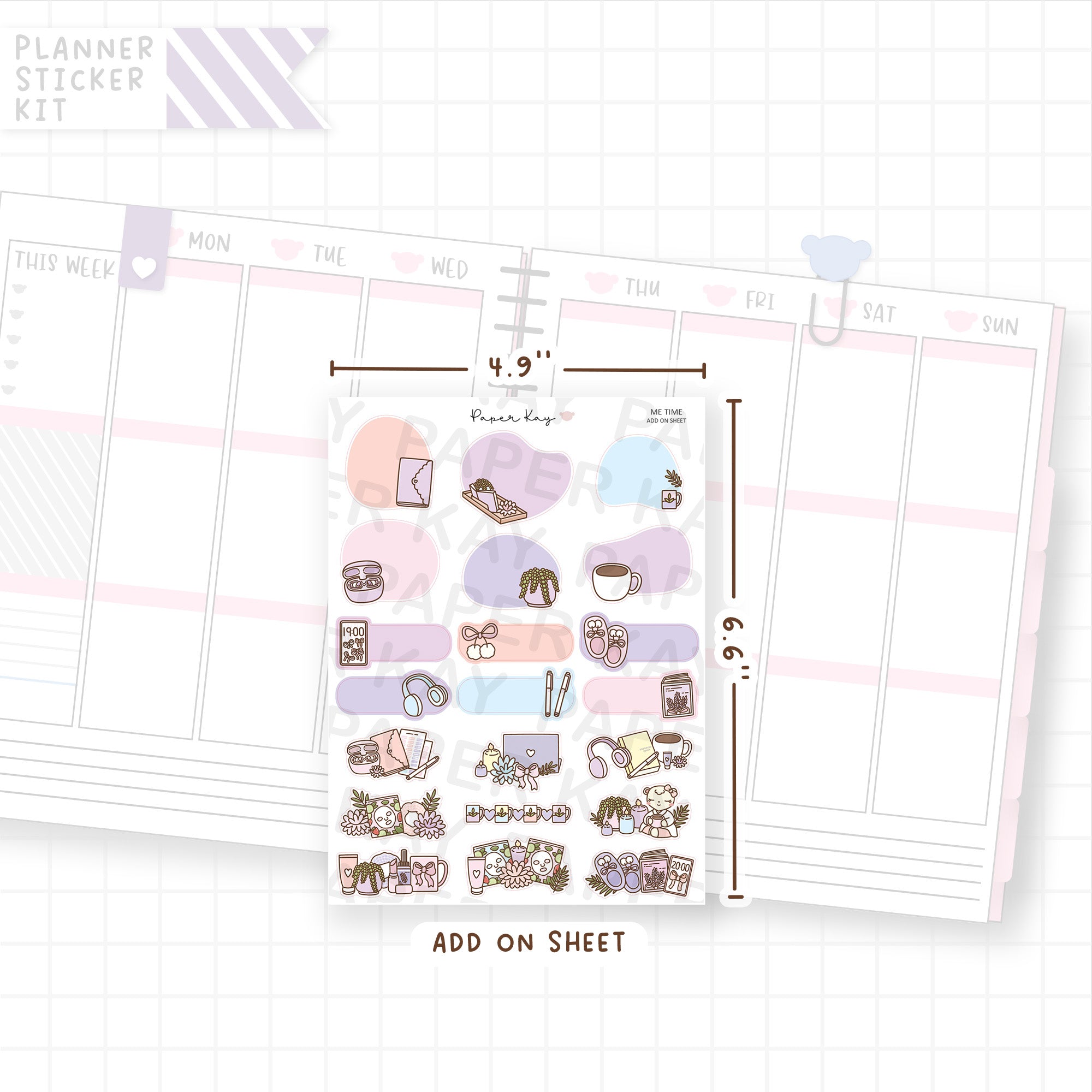 Me Time Weekly Vertical Kit Add On Sheet