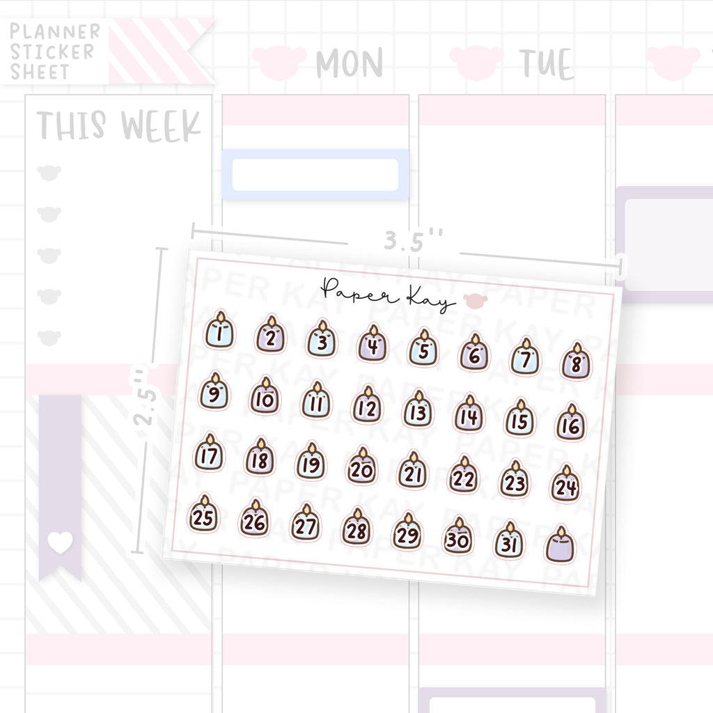 Me Time Candle Date Dot Stickers