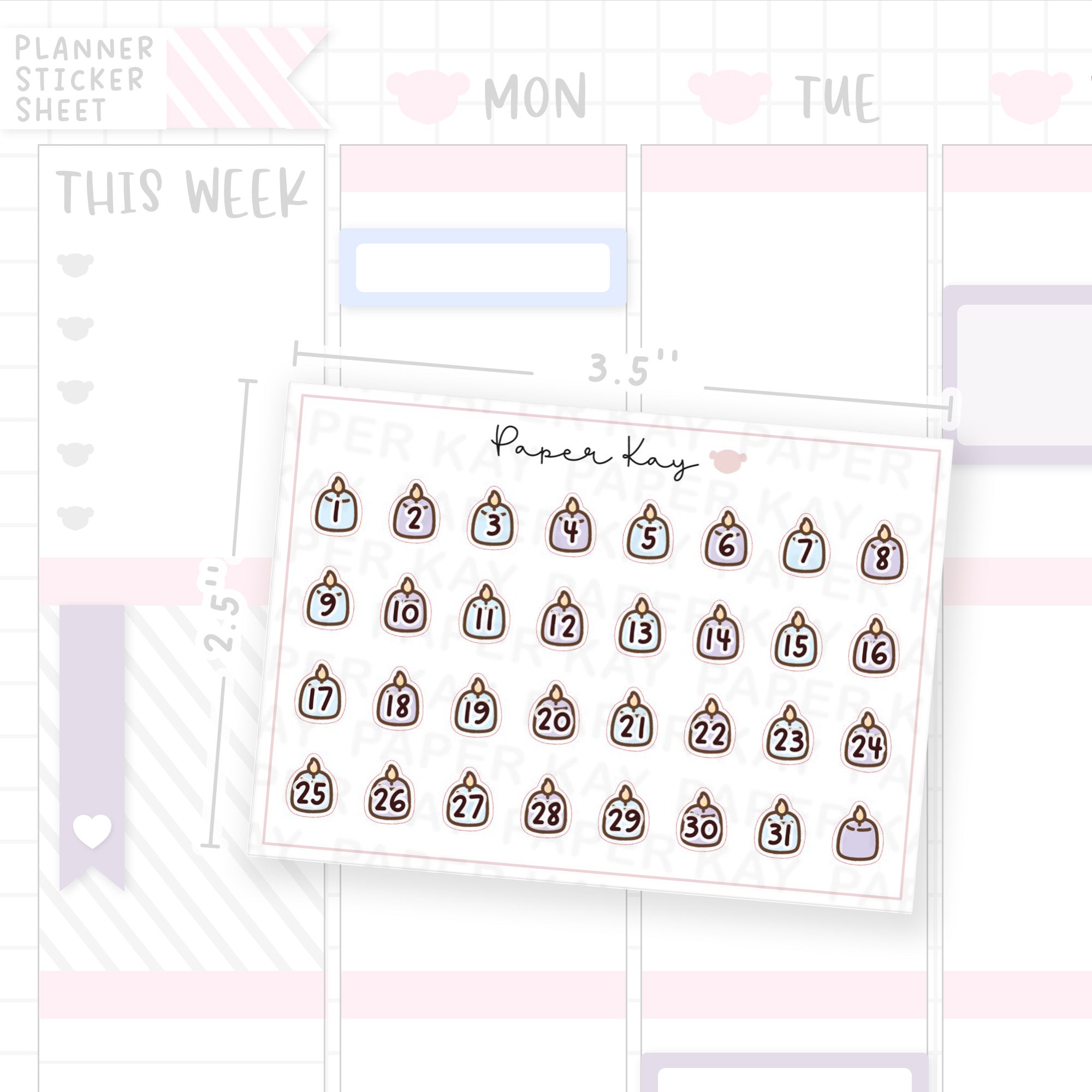 Me Time Candle Date Dot Stickers