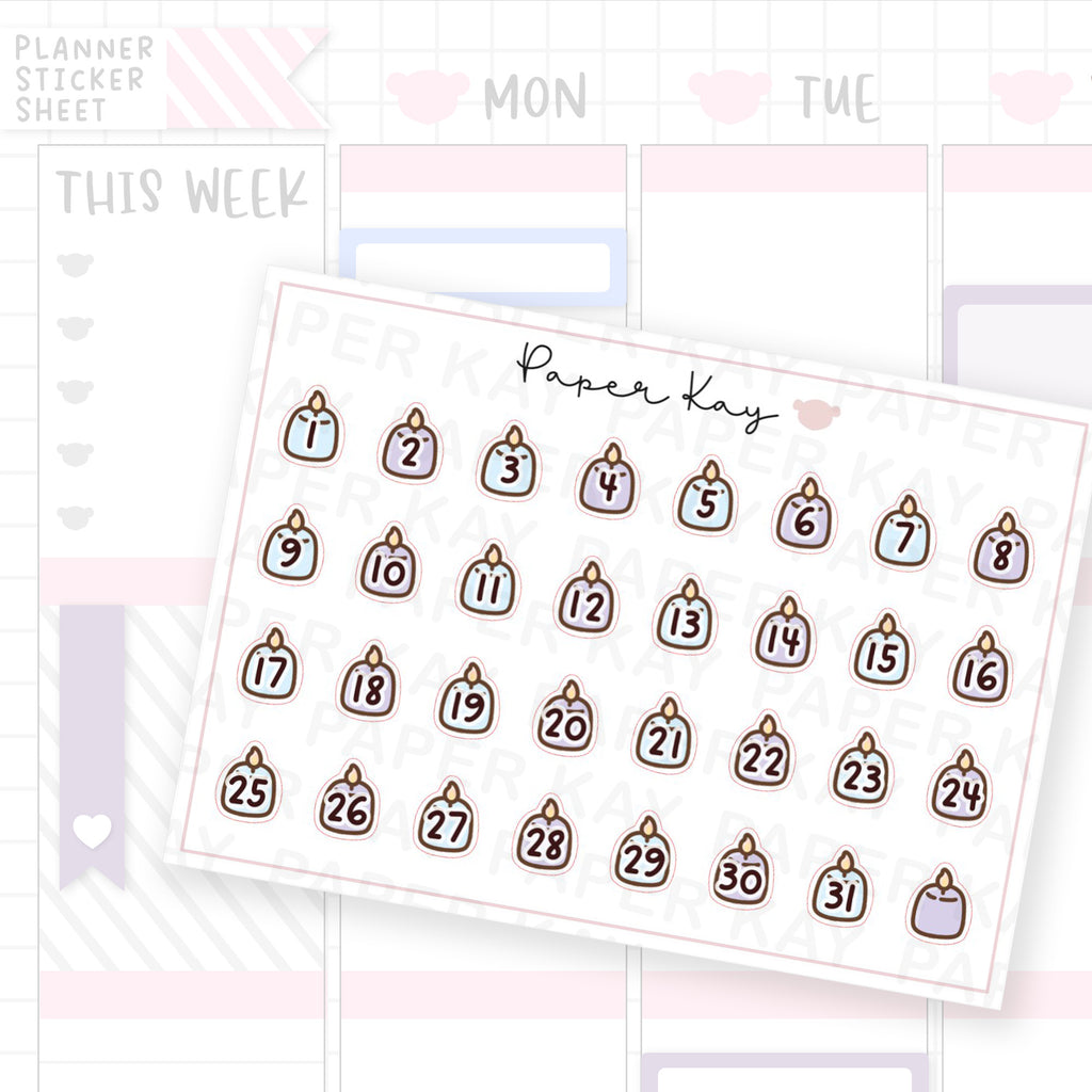 Me Time Candle Date Dot Stickers