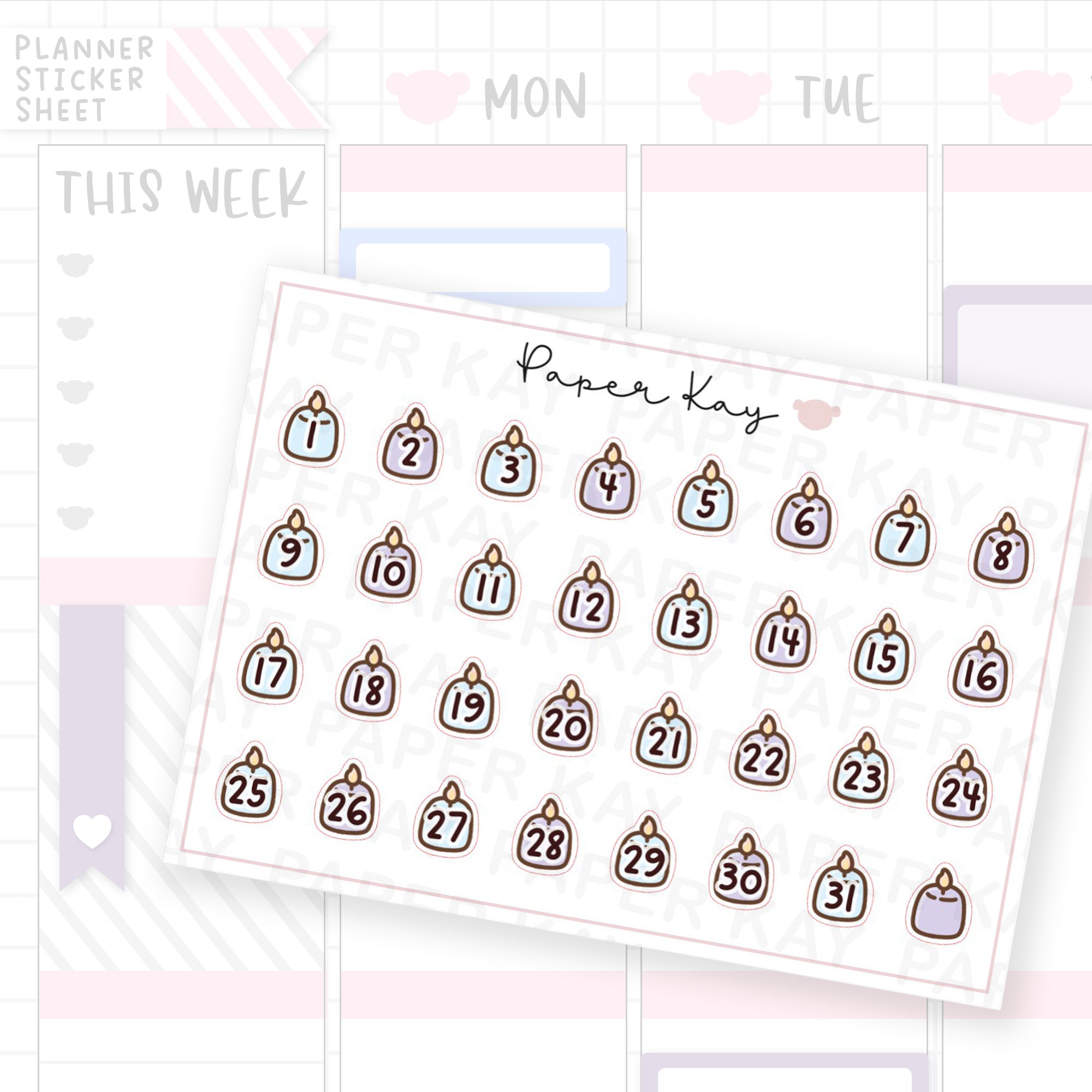 Me Time Candle Date Dot Stickers