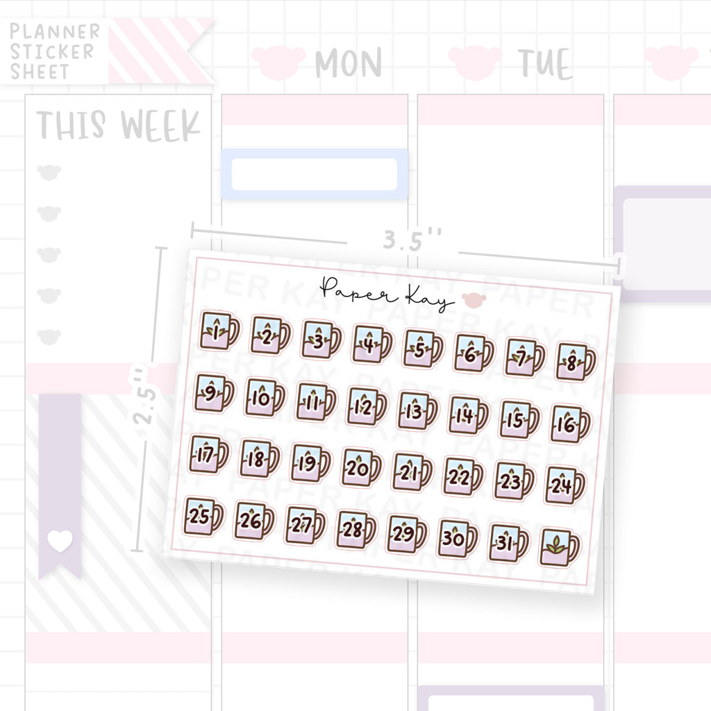 Me Time Mug Date Dot Stickers