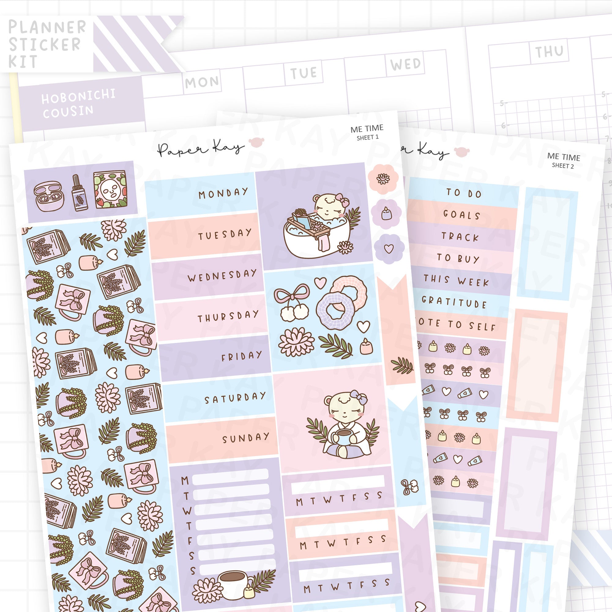 Me Time Hobonichi Cousin Sticker Kit