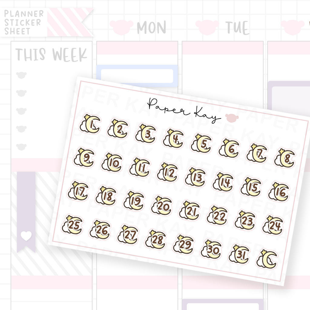 Moonlight Date Dot Stickers