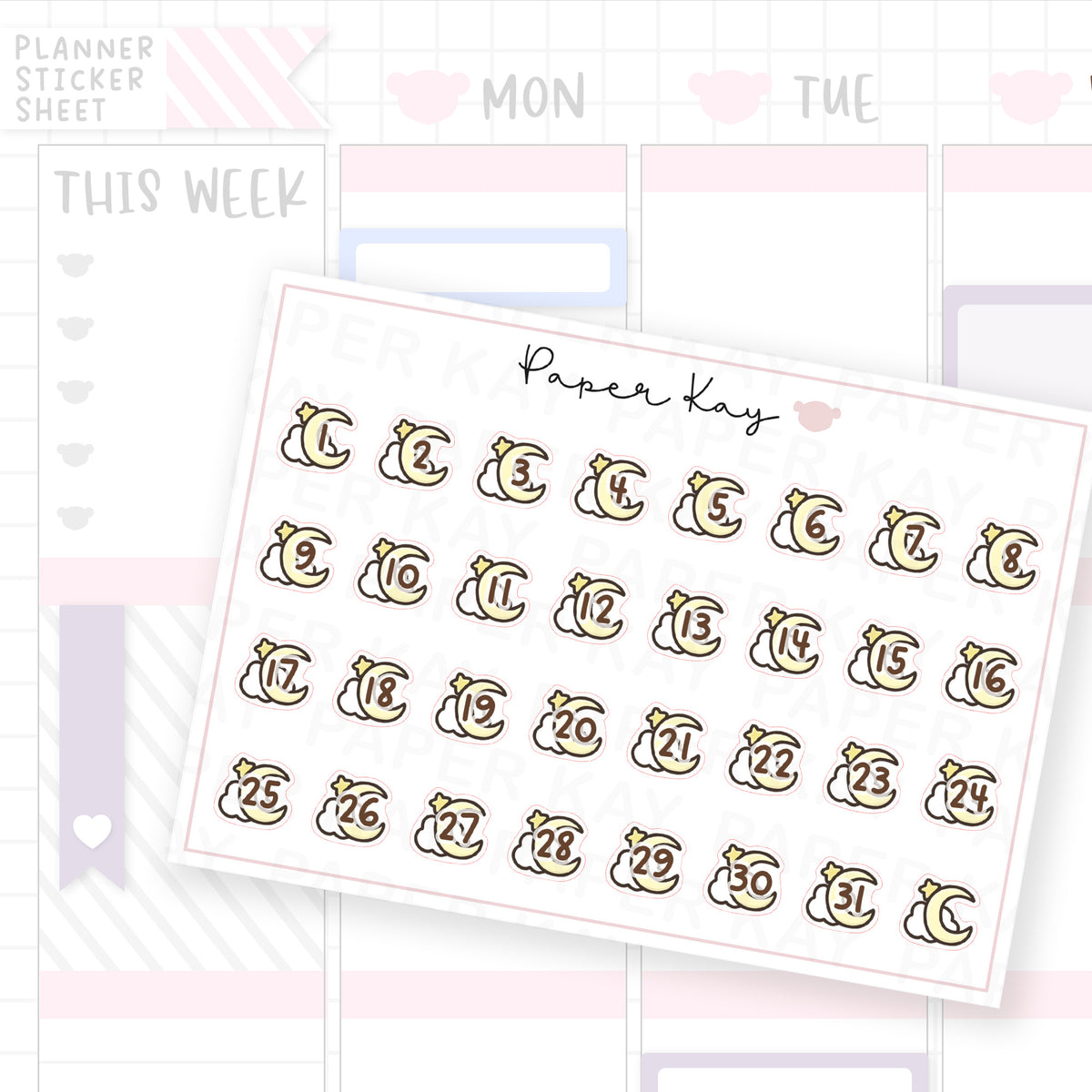 Moonlight Date Dot Stickers