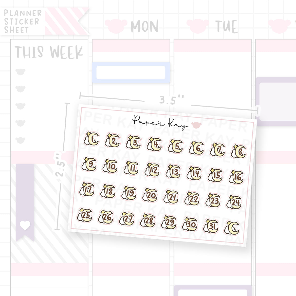 Moonlight Date Dot Stickers