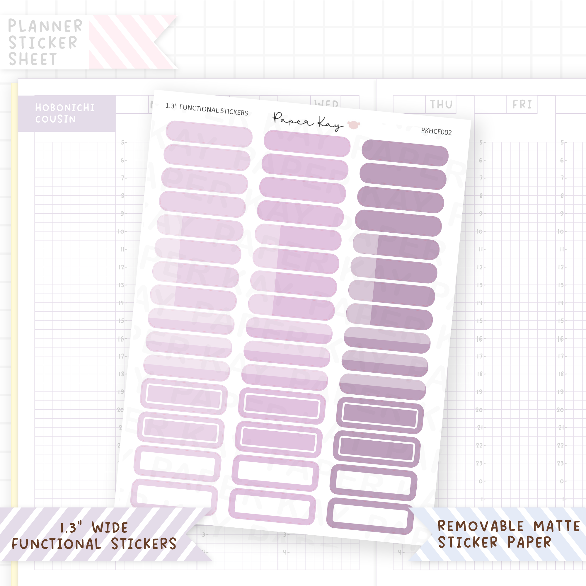 1.3" Wide Headers - Round Cornered Functional Stickers