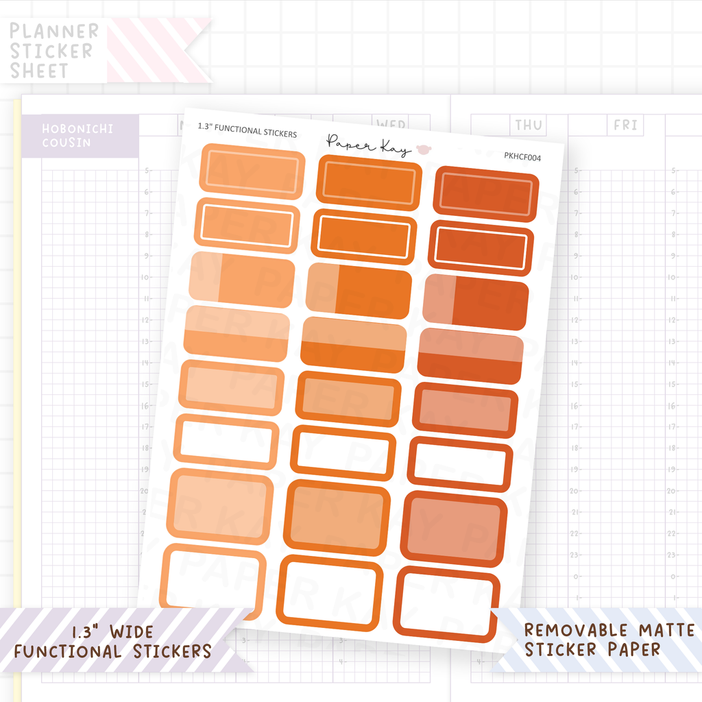 1.3" Wide Text Boxes - Round Cornered Functional Stickers