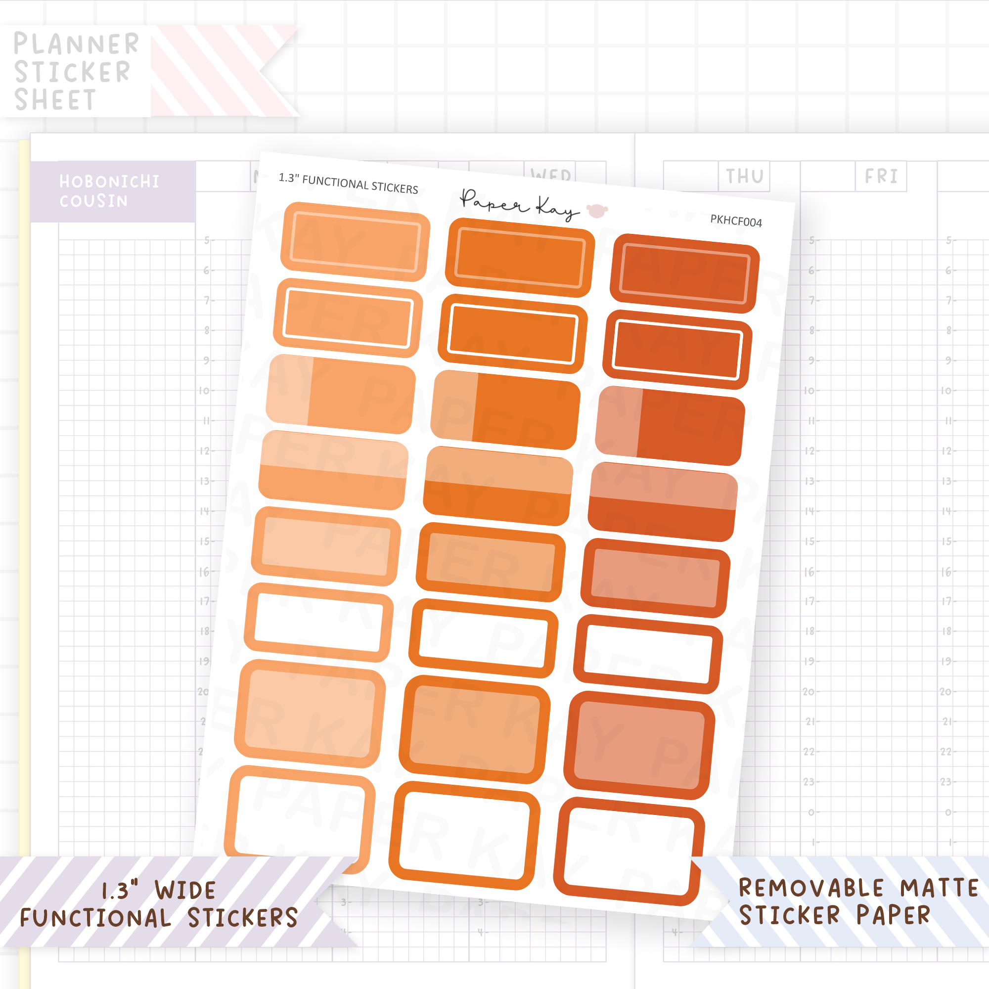 1.3" Wide Text Boxes - Round Cornered Functional Stickers