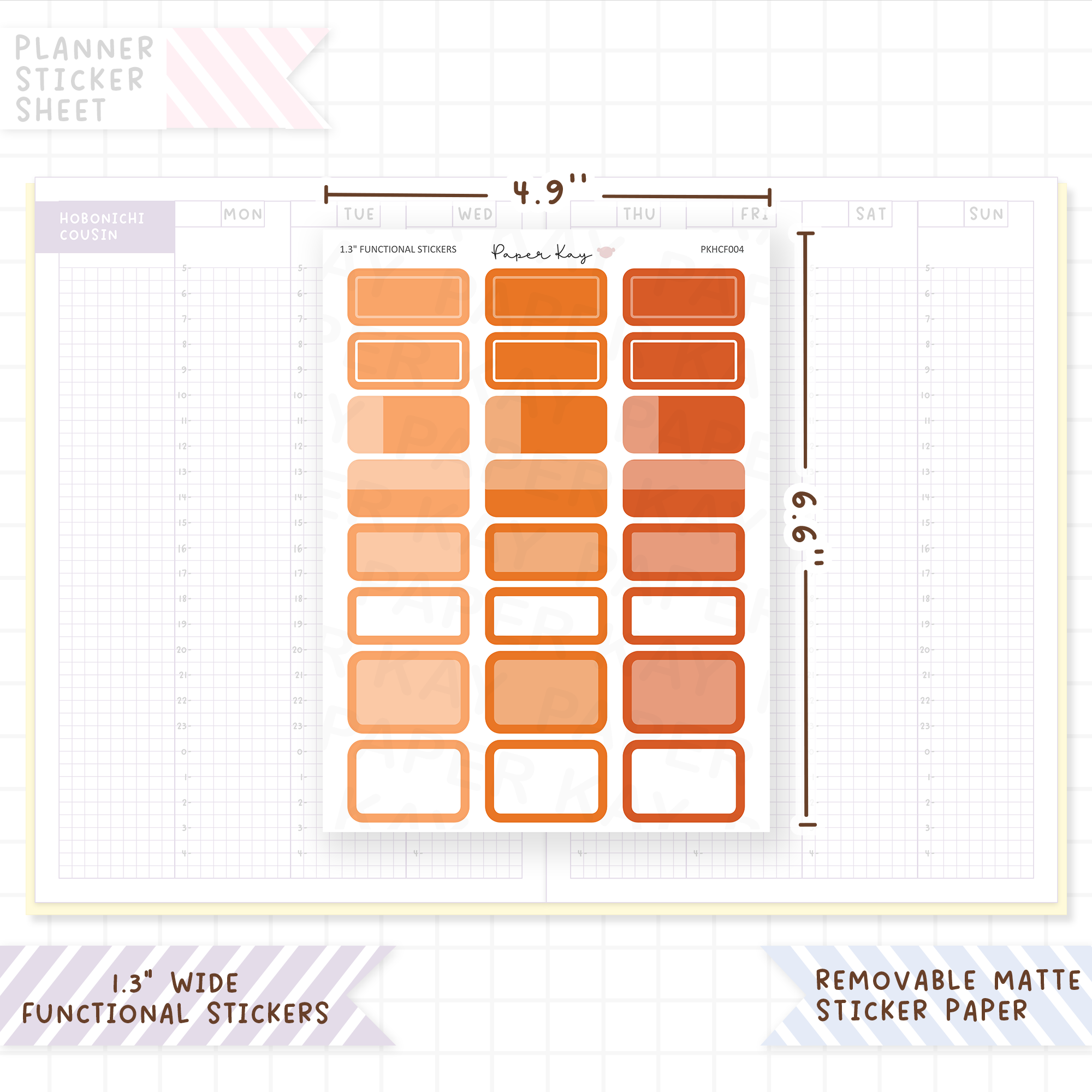 1.3" Wide Text Boxes - Round Cornered Functional Stickers