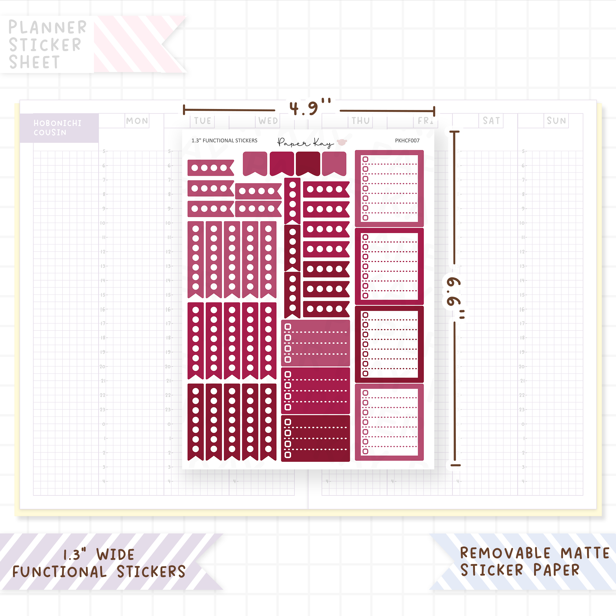 1.3" Wide Checklists - Functional Stickers