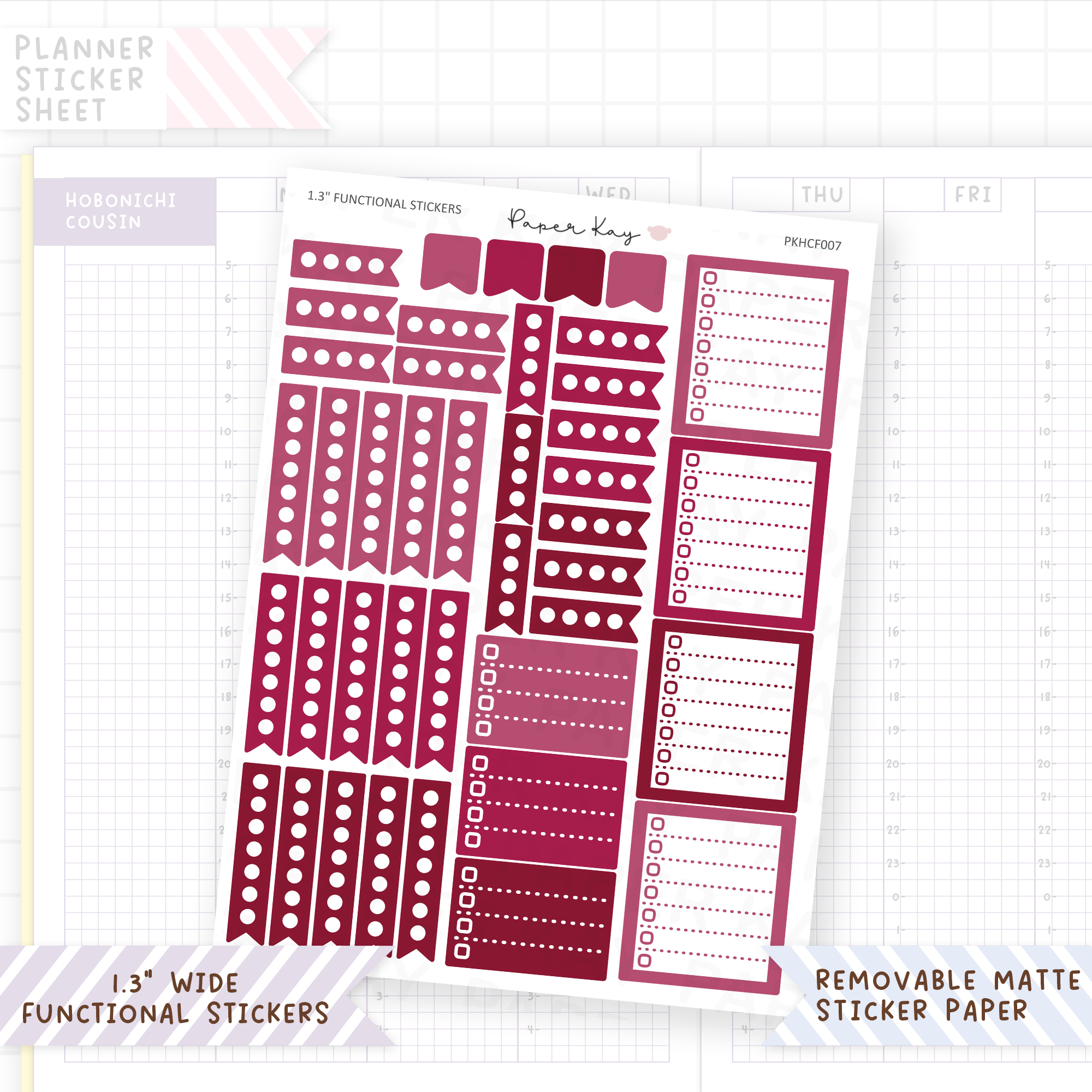 1.3" Wide Checklists - Functional Stickers