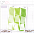 1.3" Wide Weekly Boxes - Functional Stickers