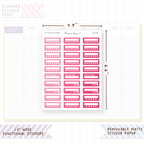 1.3" Wide Weekly Tracker Boxes - Functional Stickers