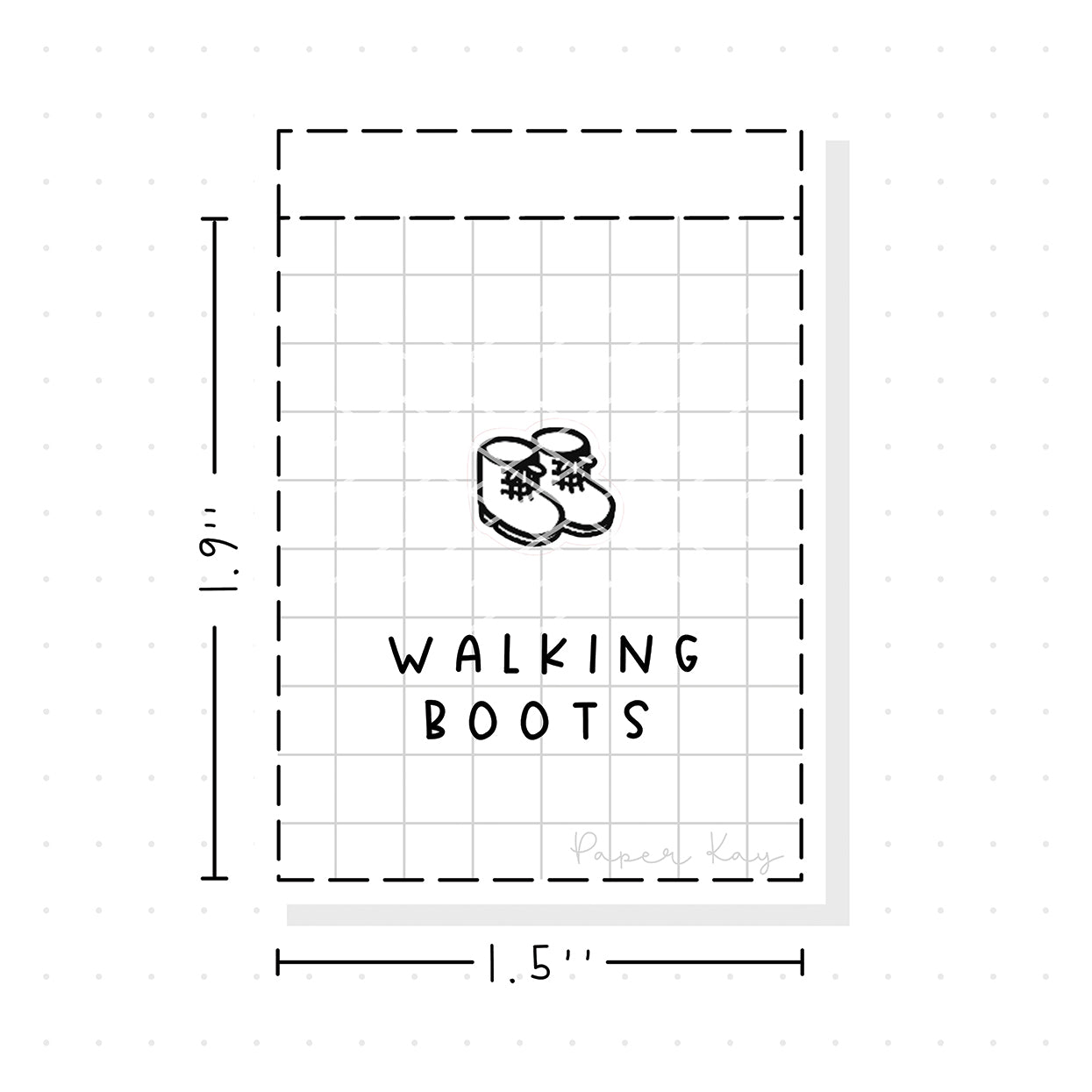 (PM219) Walking Boots - Tiny Minimal Icon Stickers