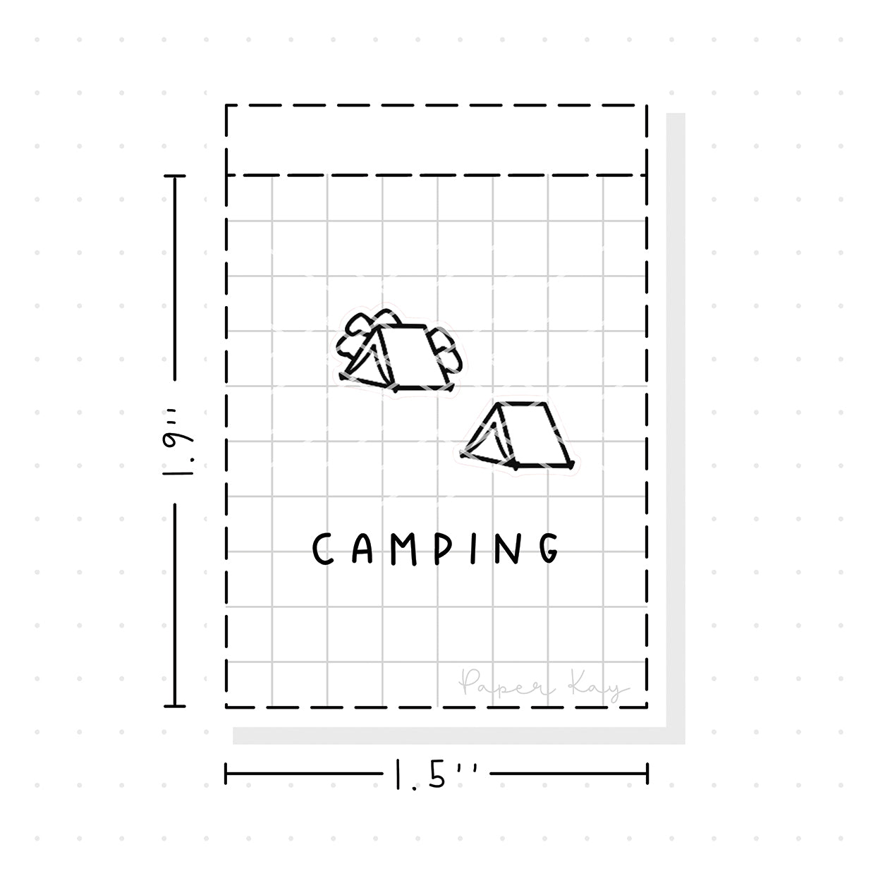 (PM223) Camping - Tiny Minimal Icon Stickers
