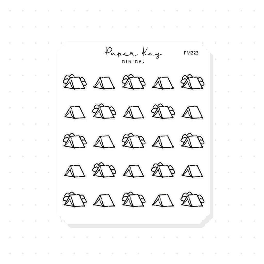 (PM223) Camping - Tiny Minimal Icon Stickers