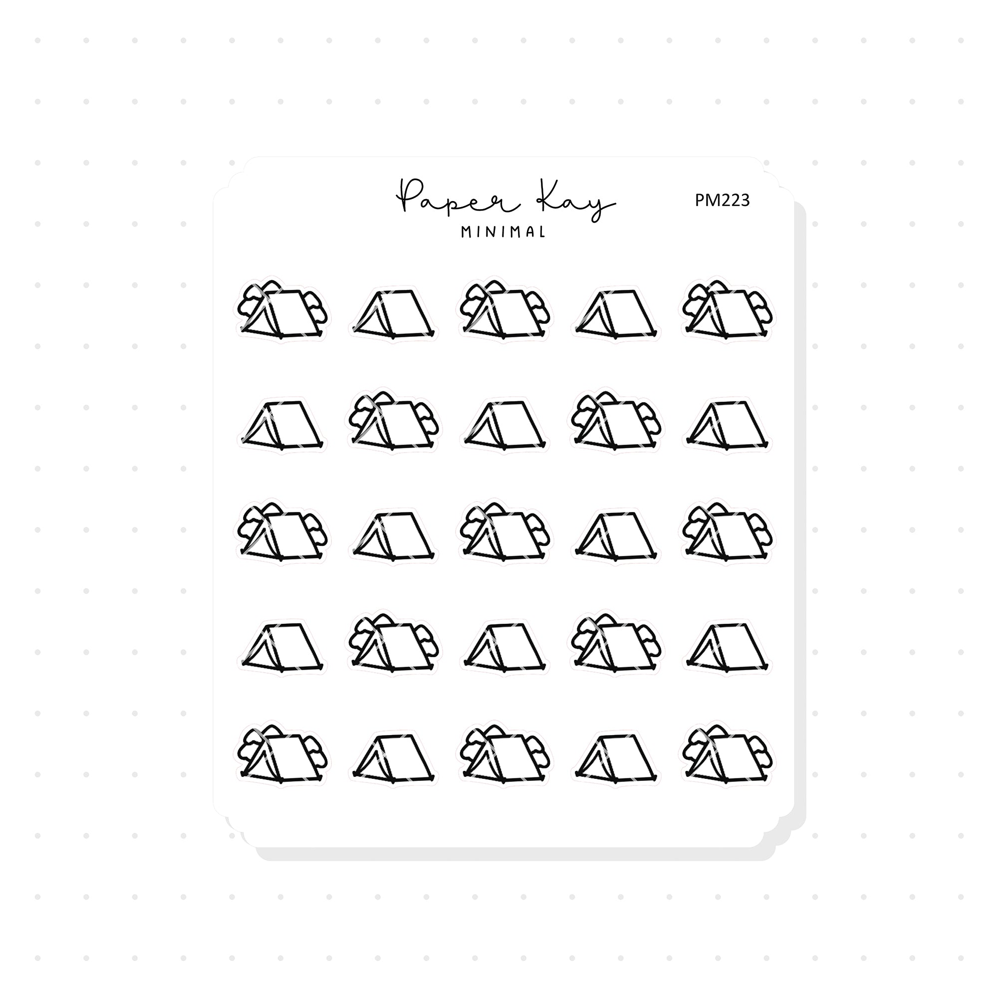 (PM223) Camping - Tiny Minimal Icon Stickers