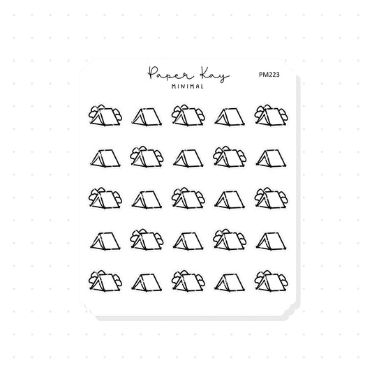 (PM223) Camping - Tiny Minimal Icon Stickers
