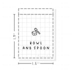 (PM224) Bowl and Spoon - Tiny Minimal Icon Stickers