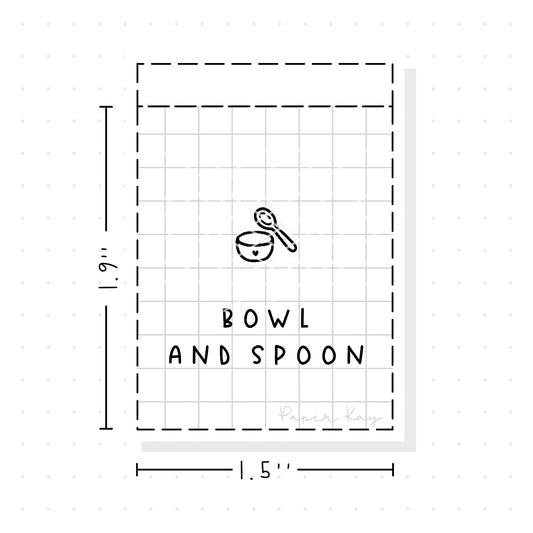 (PM224) Bowl and Spoon - Tiny Minimal Icon Stickers