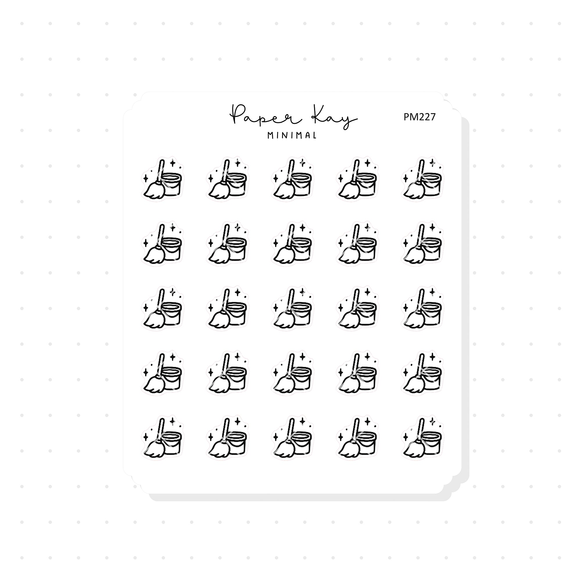 (PM227) Mopping - Tiny Minimal Icon Stickers