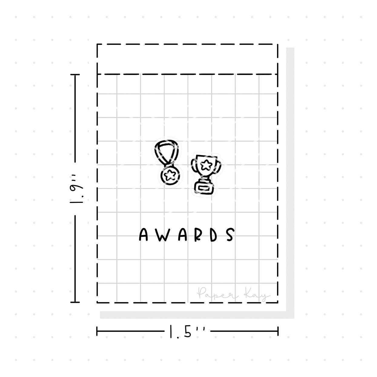 (PM229) Medal and trophies - Tiny Minimal Icon Stickers