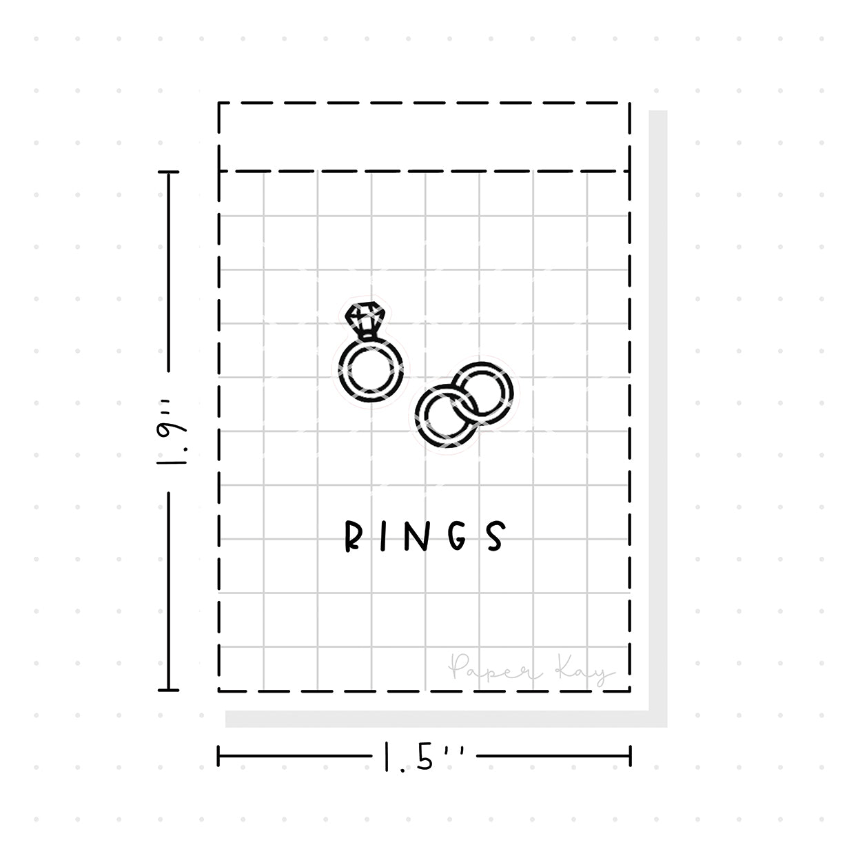 (PM230) Rings - Tiny Minimal Icon Stickers