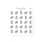 (PM230) Rings - Tiny Minimal Icon Stickers