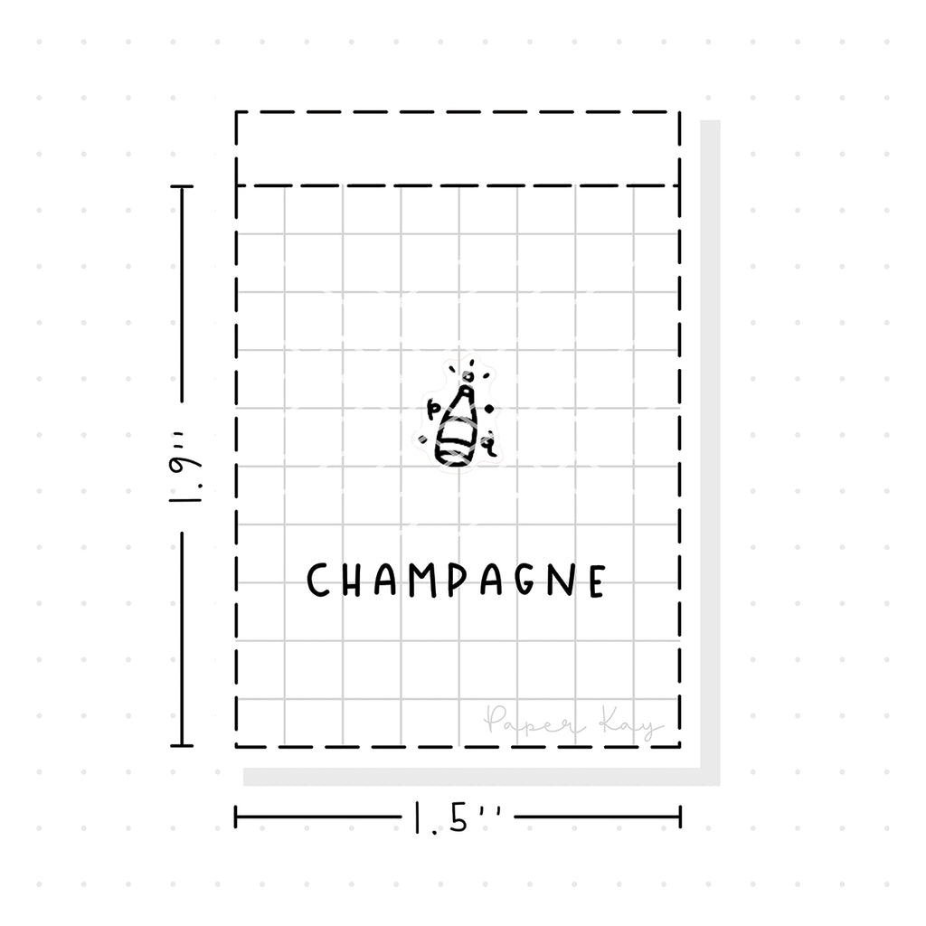(PM232) Champagne - Tiny Minimal Icon Stickers