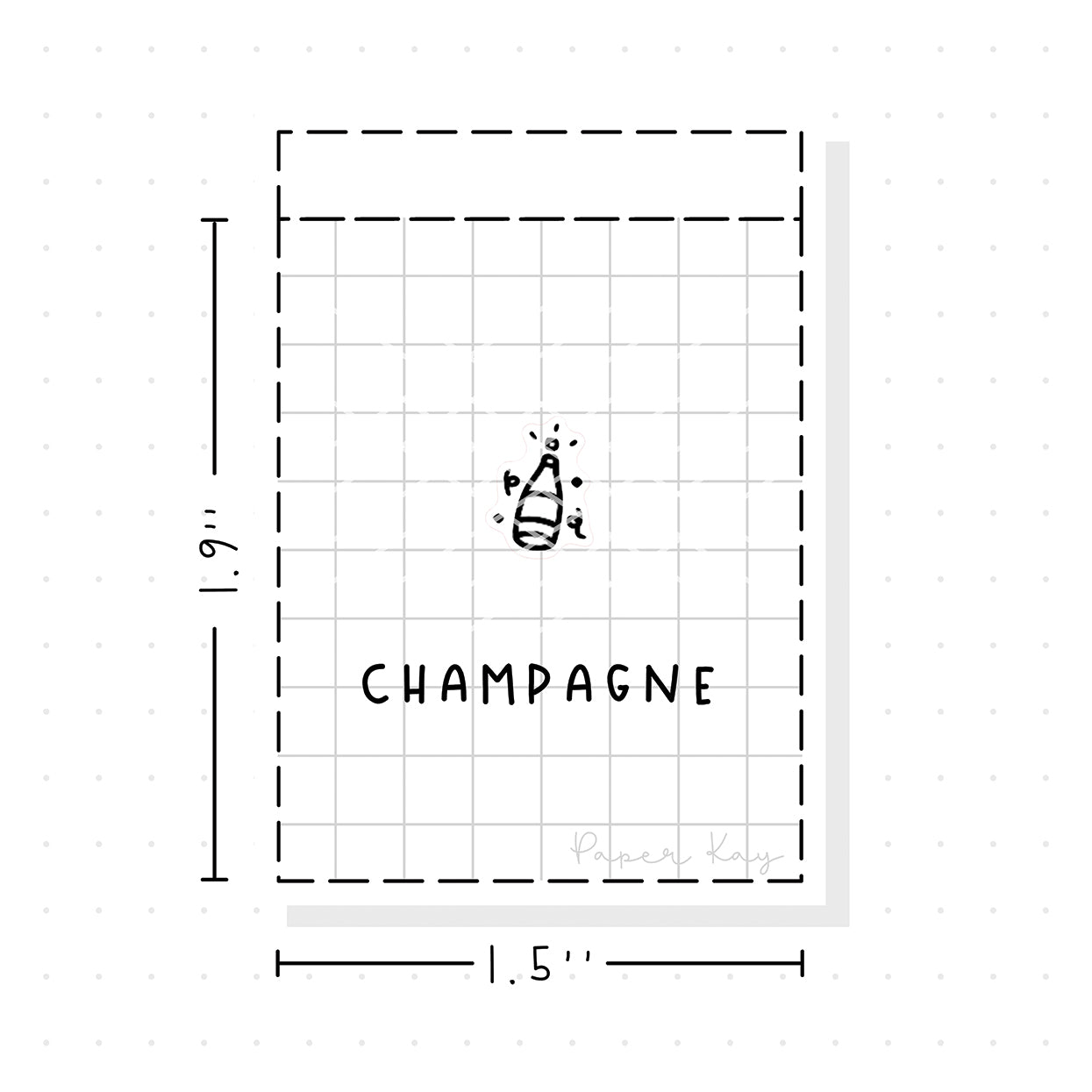 (PM232) Champagne - Tiny Minimal Icon Stickers