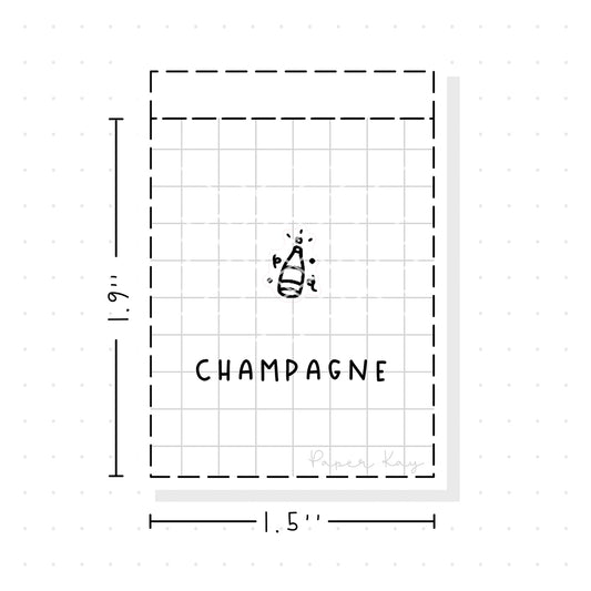 (PM232) Champagne - Tiny Minimal Icon Stickers