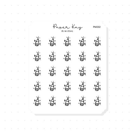 (PM232) Champagne - Tiny Minimal Icon Stickers