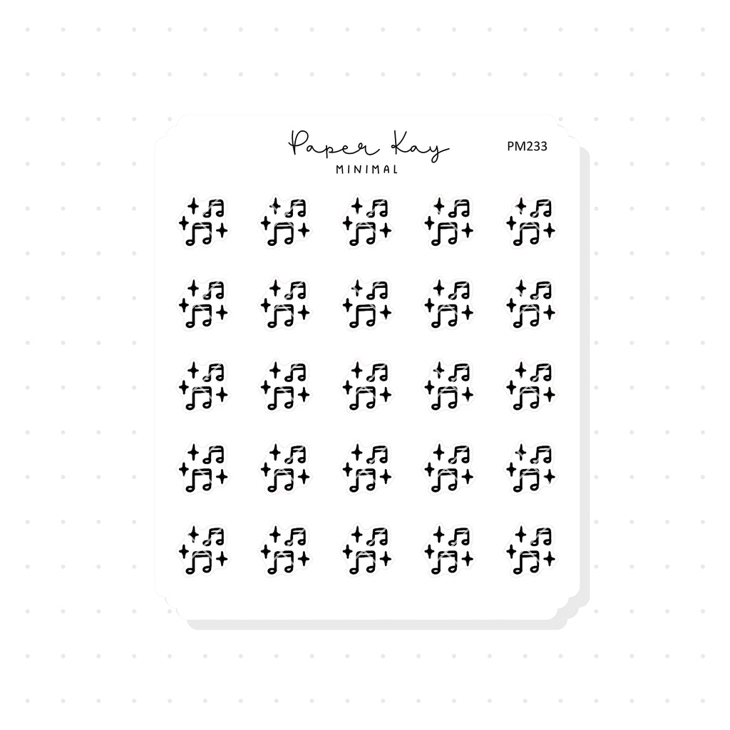 (PM233) Music - Tiny Minimal Icon Stickers