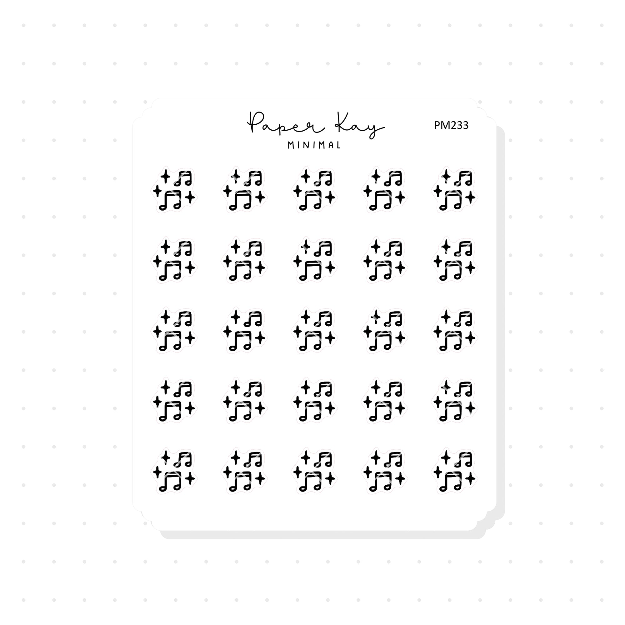 (PM233) Music - Tiny Minimal Icon Stickers